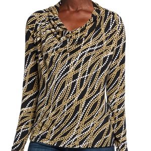 Michael Kors Link Cowl-Neck Long-Sleeve